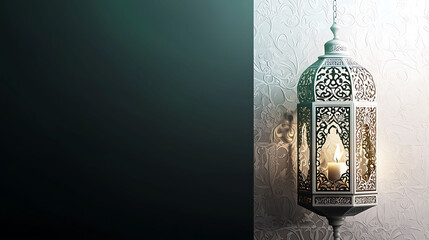 Ramadan black background with an Arabic lantern, Holy Ramadan Kareem , Eid Mubarak concept, high resolution realistic image