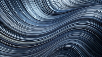 Abstract Blue Wave Curving Lines Composition