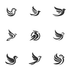 Fototapeta premium Artistic Bird Logo Branding Ideas collection