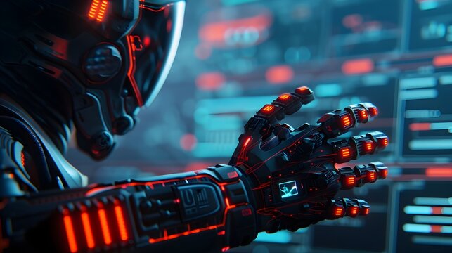 Powerful Entity Holographic Interface Futuristic Game Wallpaper