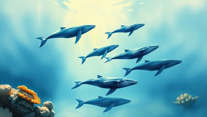 Obraz premium world whale day