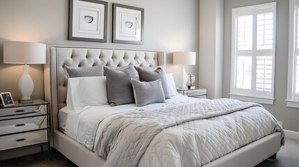 Elegant and Modern Luxury Bedroom with Refined Decor and Calming Ambiance