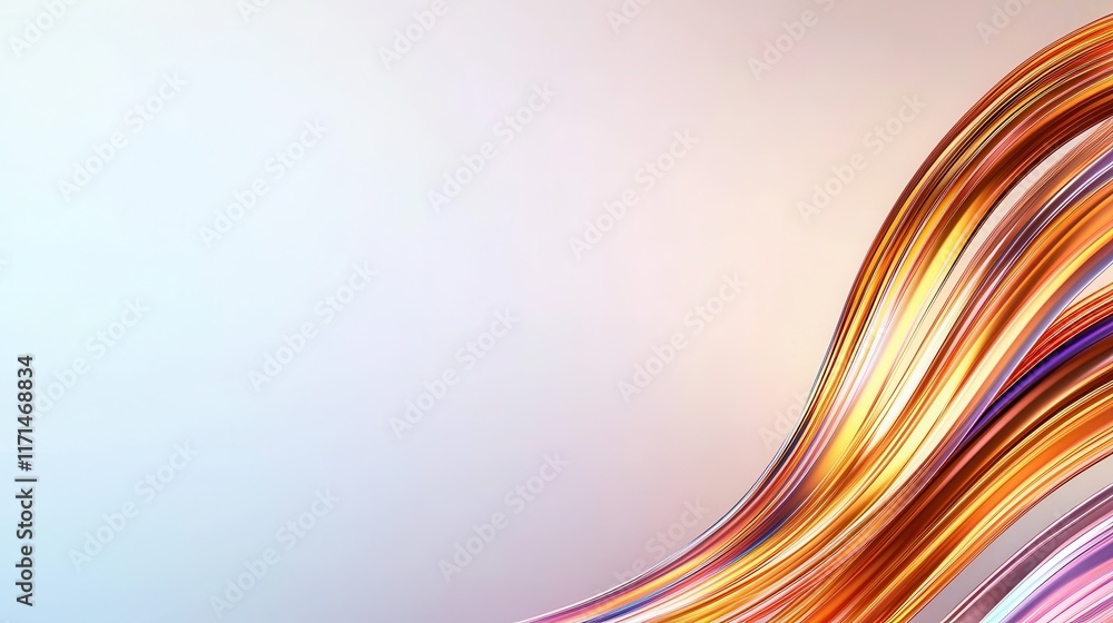 Aufkleber dynamic colorful waves abstract background digital art studio close-up