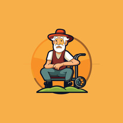 Elegant Logo Concept of a Farm Vector Illustration