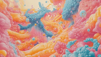 Vibrant Abstract Landscape with Colorful Swirls