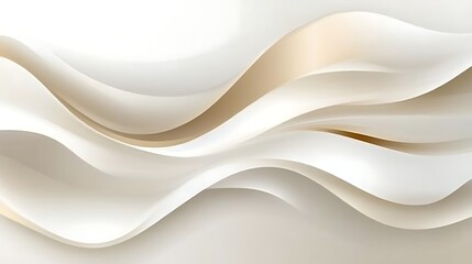 Fototapeta premium Abstract White and Beige Wave Pattern Design