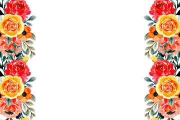 watercolor flower frame for wedding, birthday, card, background, invitation, wallpaper, sticker, decoration etc.