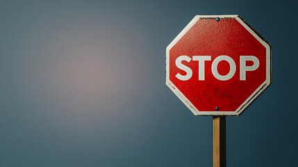 Obraz premium A stop ahead sign on a plain grey background 