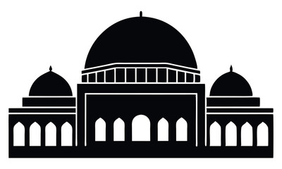 Mosque Al Aksa Shilouette Vector illustration