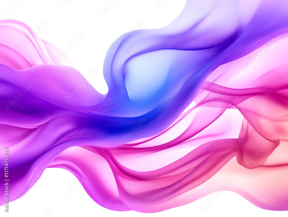 Poster abstract waves of vibrant pink and blue flowing together, creating a dynamic and visually appealing 