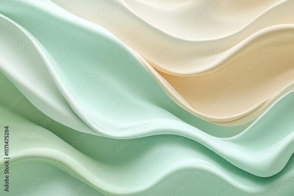 Poster soft waves of pastel colors create a calming abstract pattern in a serene setting. generative ai