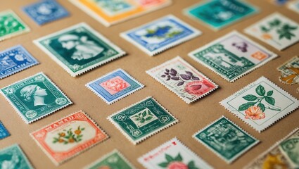 Vintage Floral Postage Stamp Collection