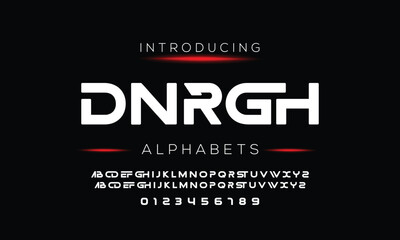 Modern Bold Font. Regular Italic Number Typography urban style alphabet fonts for fashion, sport, technology, digital, movie, logo design, vector illustration