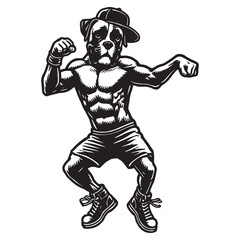 Fototapeta premium Boxer Dog dancing Design Svg