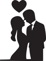 Valentine silhouette vector illustration. Valentine icon 