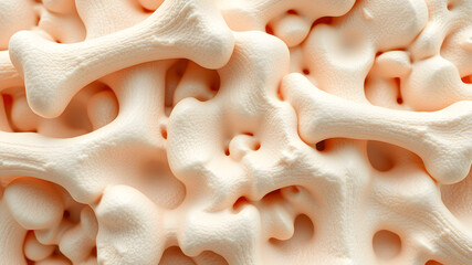 3D Bone Structure Sponge Medical background pattern tissue close up. Generative AI