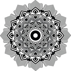 Outline Mandala for Coloring Book Page. Oriental Mandala vector. Mandala Coloring book line art vector illustration. Vector abstract mandala pattern.