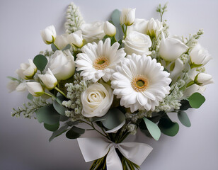 Happy Mother's Day, birthday, International women's day Bouquet of flowers with text i lov