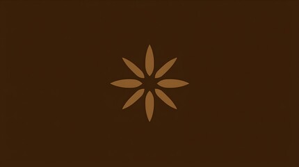 A modern flat design logo high contrast low-key lighting, natural earth tones in geometric shapes and clean lines, using browns and beiges, with deep shadows and a dramatic effect