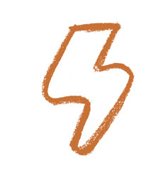 Lightning Icon Crayon Chalk Drawing Vector