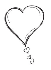 Hand drawn think and talk speech bubbles with message, greetings and dialog. Doodle style. Isolated