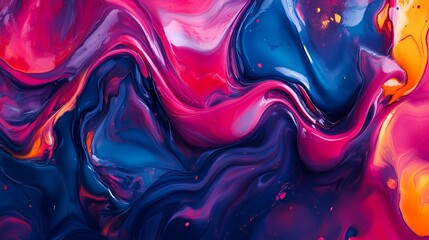 Obraz premium Abstract Swirling Vibrant Paint Colors Design