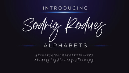 Classic typography serif font. Uppercase, lowercase, ligatures, ampersand, alternate, and number. Vector illustration word. Lettering Minimal Fashion Designs Romance Elegant.