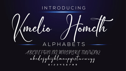 Classic typography serif font. Uppercase, lowercase, ligatures, ampersand, alternate, and number. Vector illustration word. Lettering Minimal Fashion Designs Romance Elegant.