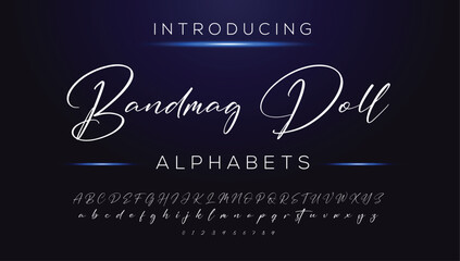 Classic typography serif font. Uppercase, lowercase, ligatures, ampersand, alternate, and number. Vector illustration word. Lettering Minimal Fashion Designs Romance Elegant.