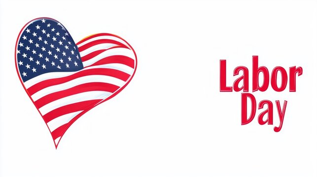 Celebrate Labor Day with an American flag heart design and vibrant banner for a festive touch to your holiday celebrations