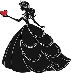 Full-body silhouette of a young woman, likely a princess © Navila