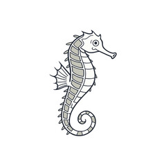 Threatened female lined seahorse hippocampus erectus vector illustration