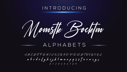 Classic typography serif font. Uppercase, lowercase, ligatures, ampersand, alternate, and number. Vector illustration word. Lettering Minimal Fashion Designs Romance Elegant.