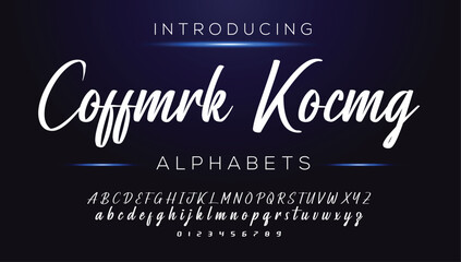 Classic typography serif font. Uppercase, lowercase, ligatures, ampersand, alternate, and number. Vector illustration word. Lettering Minimal Fashion Designs Romance Elegant.