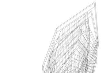 abstract architecture vector 3d illustration