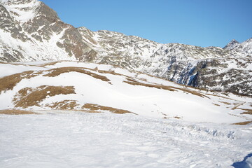 snow covered mountains