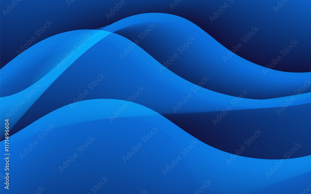 Poster abstract blue wave background design flow curve pattern