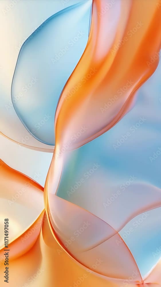 Poster abstract motion patterns create mesmerizing flow of colors in soft pastel shades