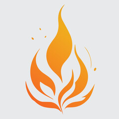 Simple vector flame icons in flat style