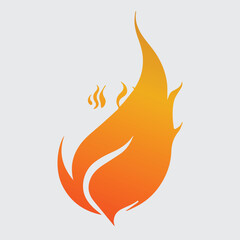 Simple vector flame icons in flat style