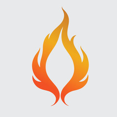 Simple vector flame icons in flat style