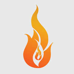 Simple vector flame icons in flat style