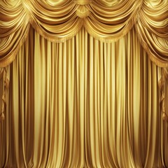 golden satin curtain with stage background
