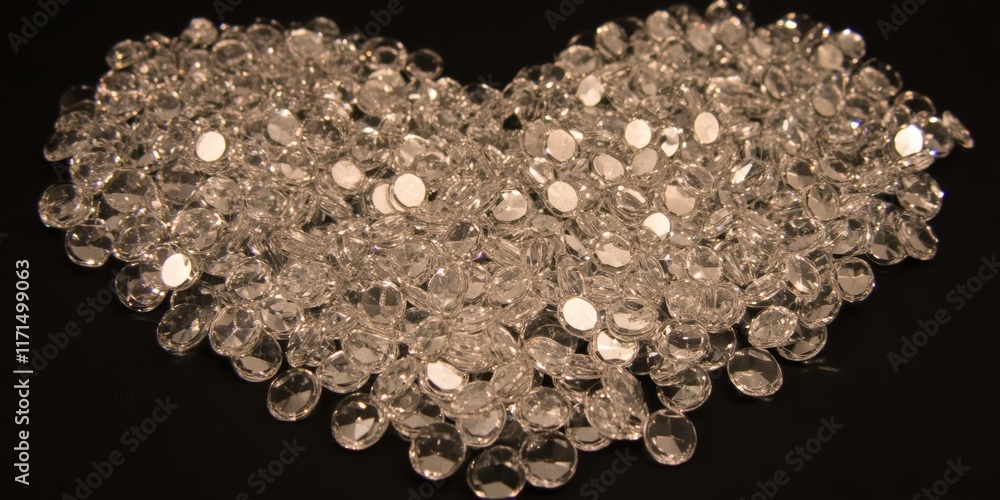 Aufkleber sparkling crystals arranged in a heart shape create a dazzling backdrop perfect for romantic occasio