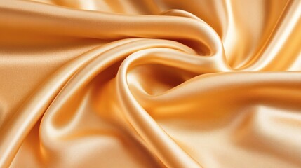Fototapeta premium Golden satin fabric in soft waves Background