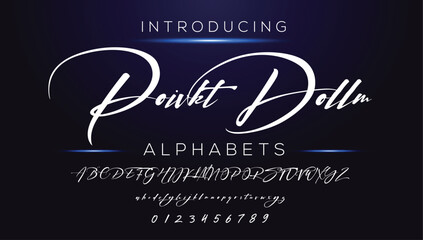 Classic typography serif font. Uppercase, lowercase, ligatures, ampersand, alternate, and number. Vector illustration word. Lettering Minimal Fashion Designs Romance Elegant.