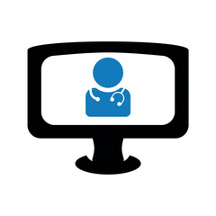 Online doctor and digital healthcare icon.