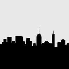 Naklejka premium A minimalist skyline with iconic buildings reduced to their basic shapes skyline silhouette 