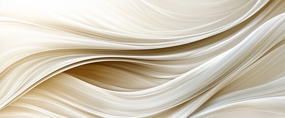 Fototapeta premium Abstract beige and white flowing waves background.