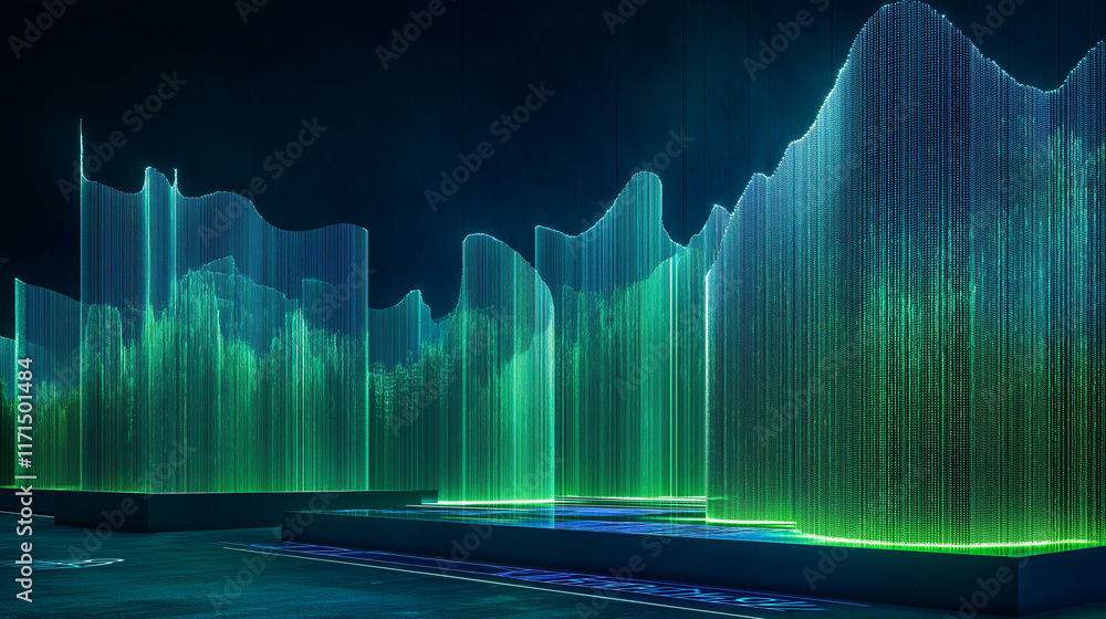 Leinwandbilder high-tech financial background featuring sleek data patterns and vibrant neon colors. perfect for bu